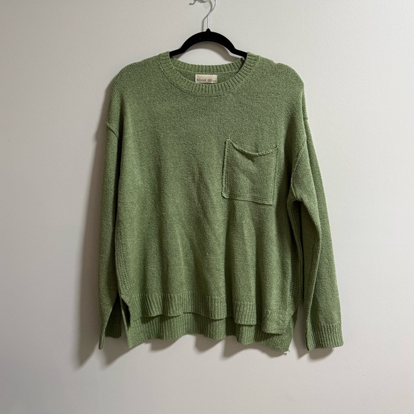 BeCool Sweaters - BeCool Green Knit Sweater with Pocket